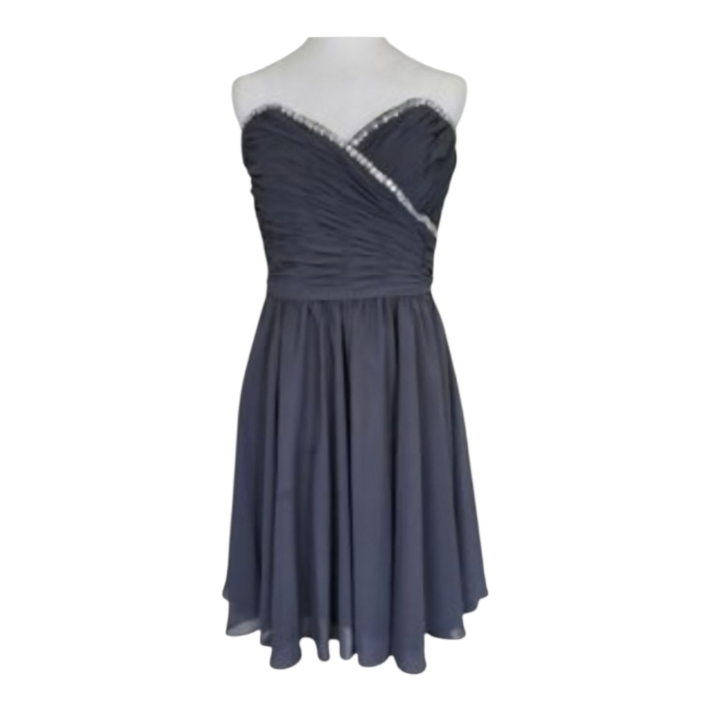 Mori‎ Lee Strapless  Black Midi Dress Size: XS